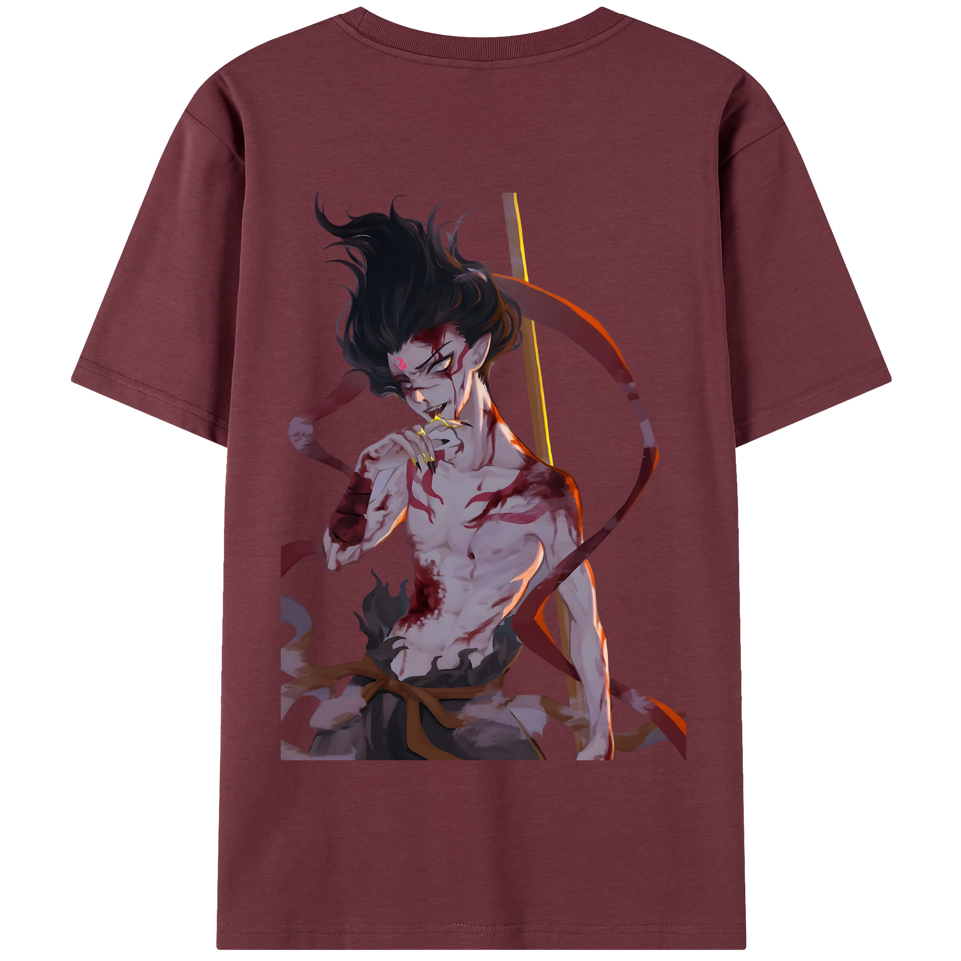 （画像用） Ne Zha 2 ナタ 魔童の大暴れ 綿100％半袖Tシャツ（背面プリント）